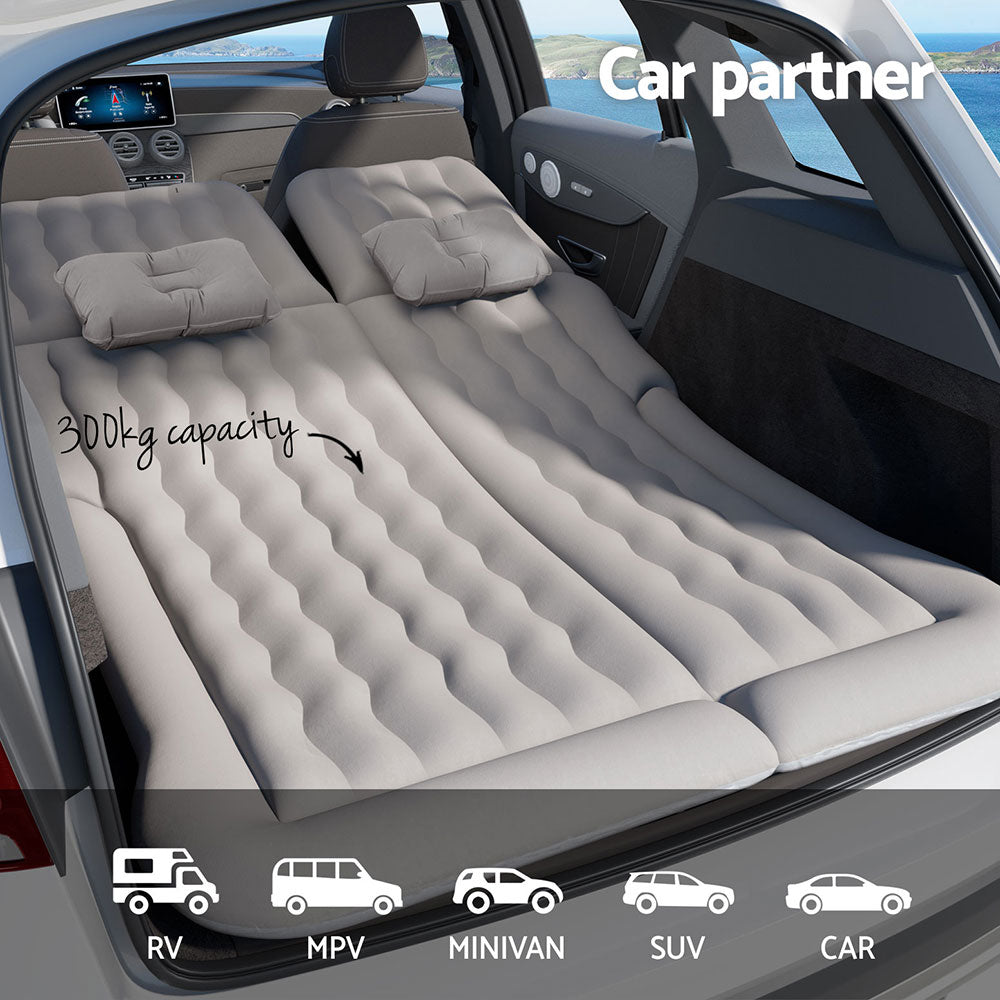 Weisshorn Car Mattress 175x130 Inflatable SUV Back Seat Camping Bed Grey-Mattress-PEROZ Accessories
