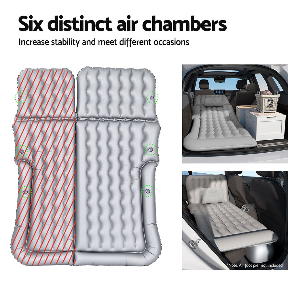Weisshorn Car Mattress 175x130 Inflatable SUV Back Seat Camping Bed Grey-Mattress-PEROZ Accessories