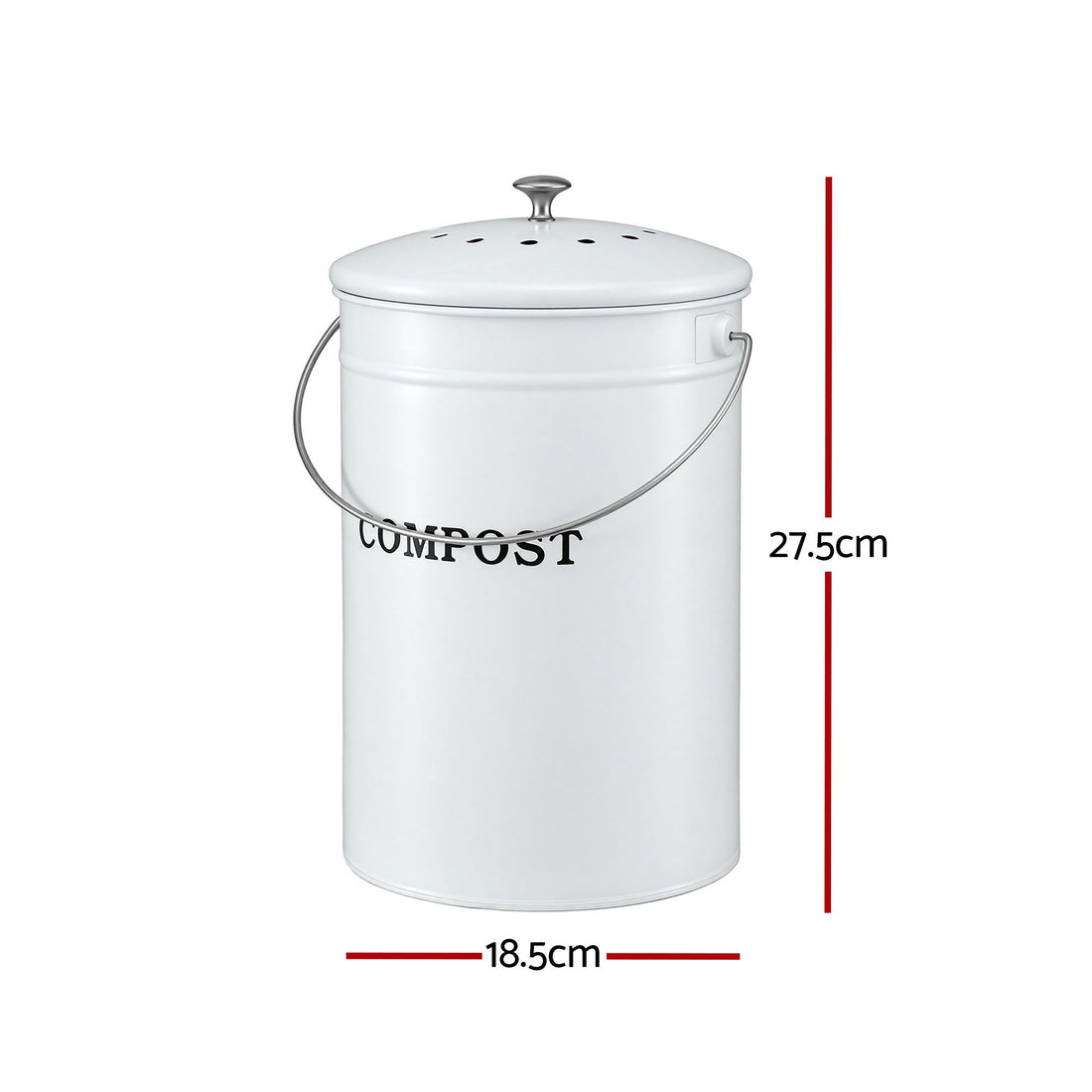 Gardeon Compost Bin Kitchen Compost Caddy Food Waste Bin Bench White-Home &amp; Garden > Garden Tools > Gardening Accessories-PEROZ Accessories