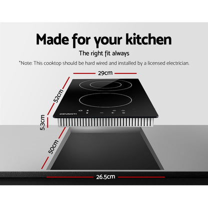 Devanti Electric Ceramic Cooktop 30cm-Electric Cooktops-PEROZ Accessories