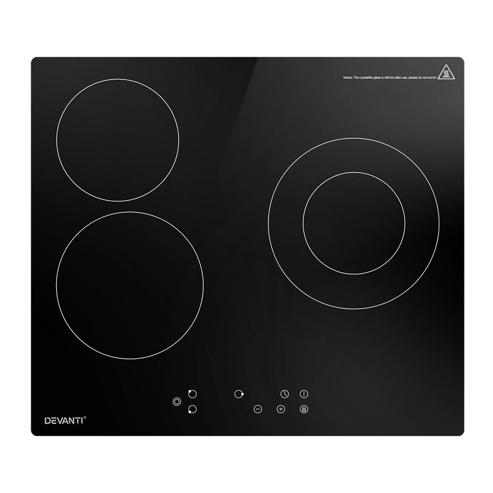 Devanti Electric Ceramic Cooktop 60cm Kitchen Cooker 4 Burner Hob Touch Control 5200W-Appliances &gt; Kitchen Appliances &gt; Cooktops &amp; Stoves-PEROZ Accessories