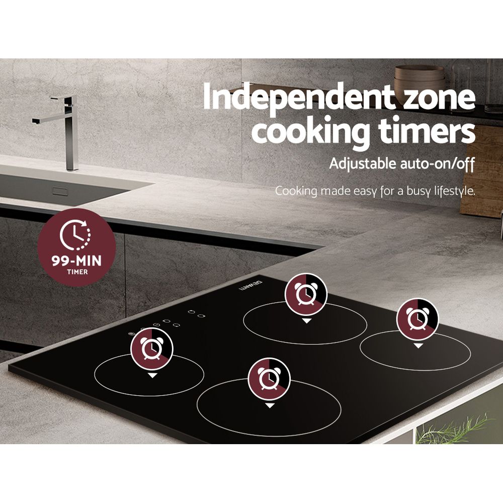 Devanti Electric Ceramic Cooktop 60cm Touch Control-Electric Cooktops-PEROZ Accessories