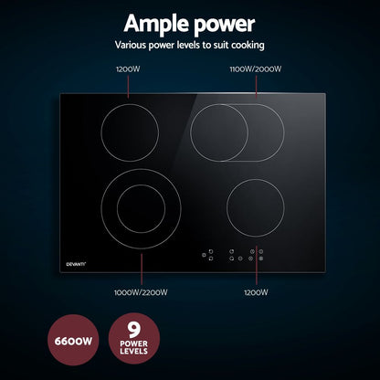 Devanti Electric Ceramic Cooktop 77cm-Appliances > Kitchen Appliances-PEROZ Accessories
