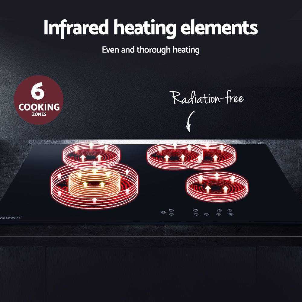 Devanti Electric Ceramic Cooktop 77cm-Appliances > Kitchen Appliances-PEROZ Accessories
