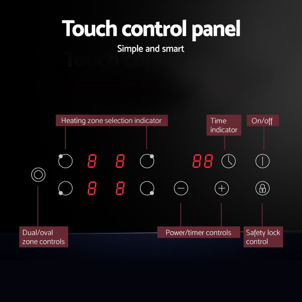 Devanti Electric Ceramic Cooktop 77cm-Appliances > Kitchen Appliances-PEROZ Accessories
