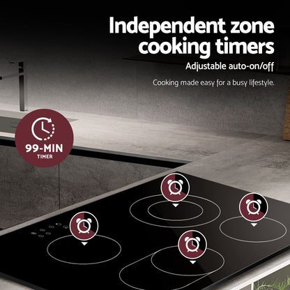 Devanti Electric Ceramic Cooktop 77cm-Appliances > Kitchen Appliances-PEROZ Accessories
