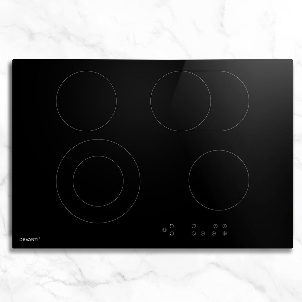 Devanti Electric Ceramic Cooktop 77cm-Appliances &gt; Kitchen Appliances-PEROZ Accessories