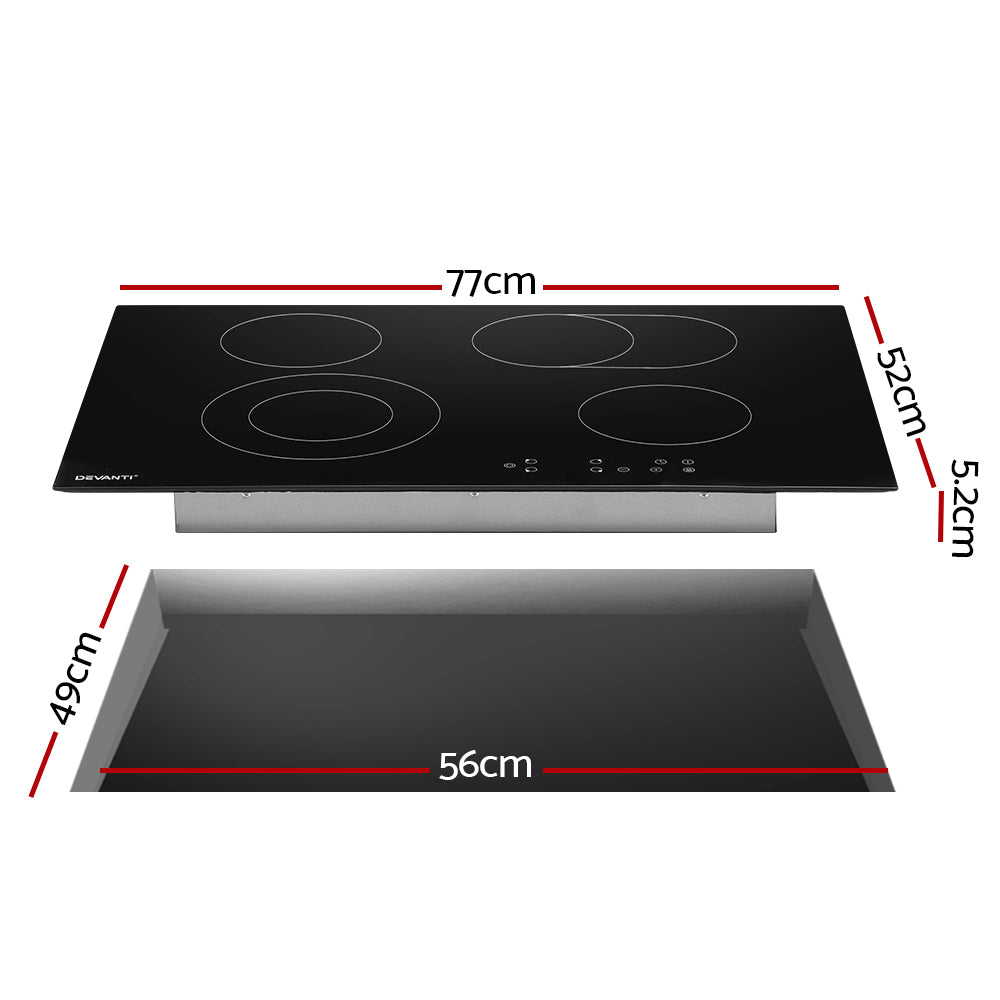 Devanti Electric Ceramic Cooktop 77cm-Appliances &gt; Kitchen Appliances-PEROZ Accessories