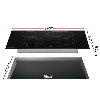 Devanti Electric Ceramic Cooktop 77cm-Appliances &gt; Kitchen Appliances-PEROZ Accessories