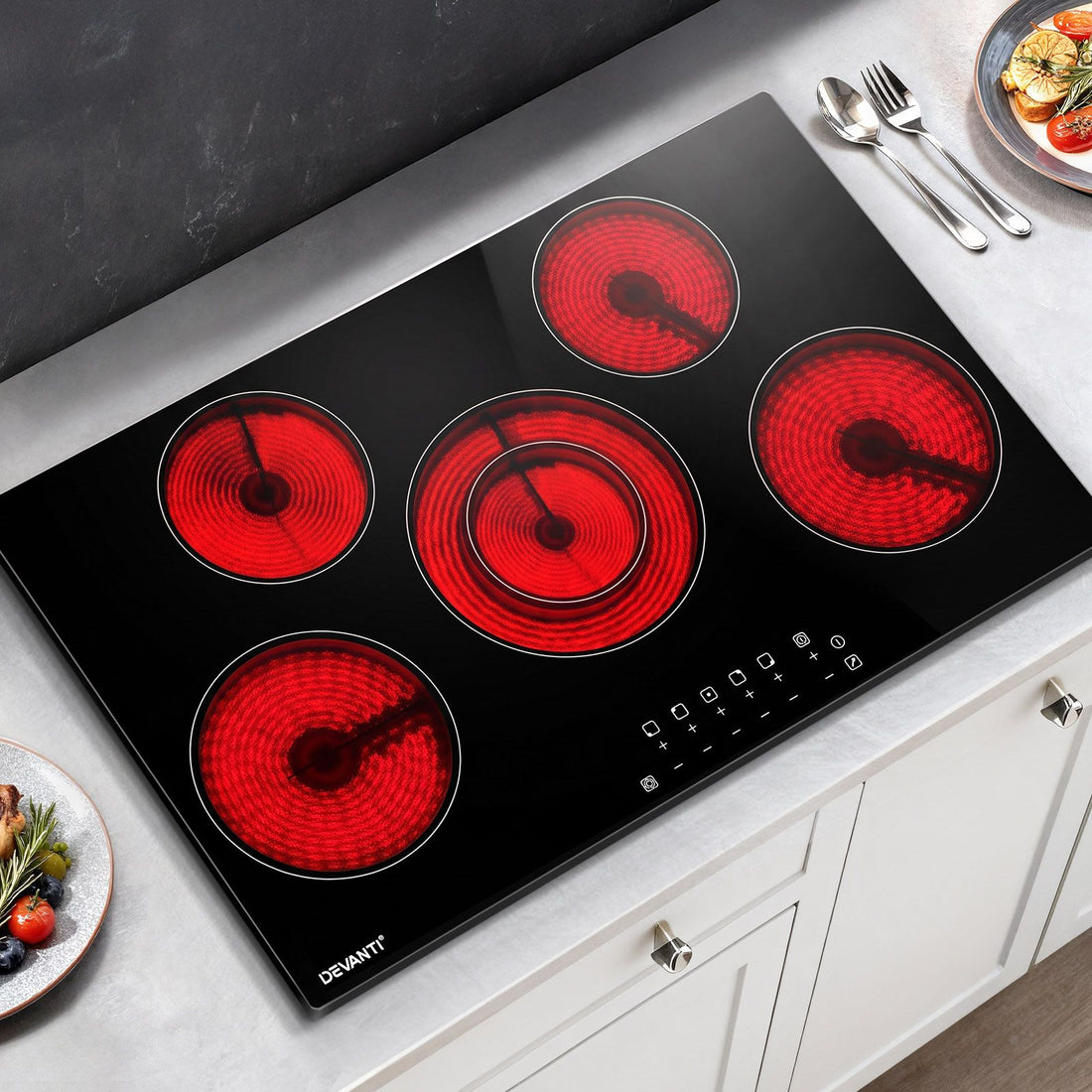 Devanti Electric Ceramic Cooktop 90cm-Electric Cooktops-PEROZ Accessories