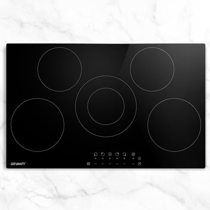 Devanti Electric Ceramic Cooktop 90cm-Electric Cooktops-PEROZ Accessories
