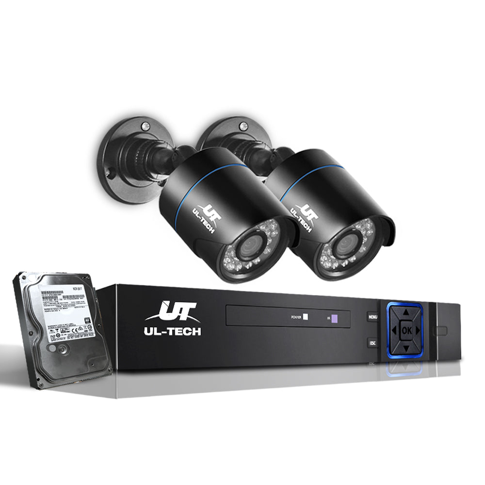 UL-Tech CCTV Security System 2TB 4CH DVR 1080P 2 Camera Sets-CCTV-PEROZ Accessories