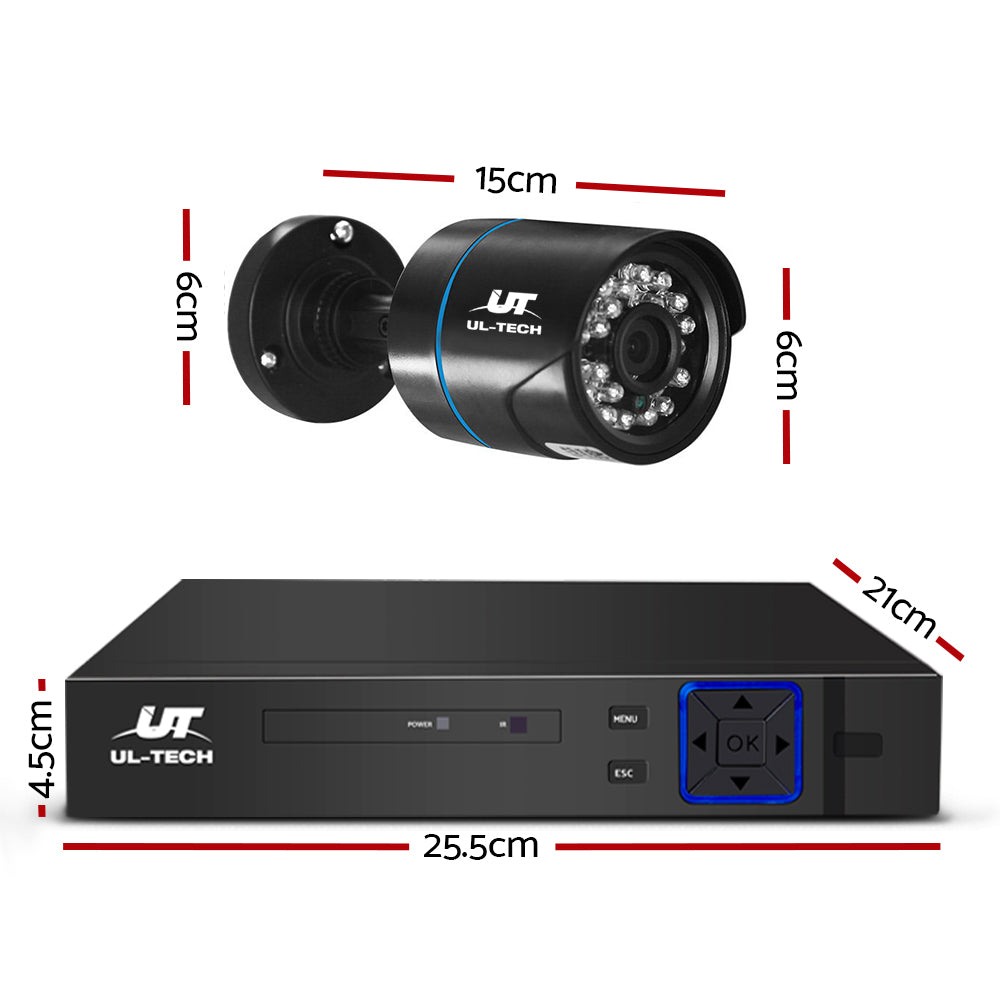 UL-Tech CCTV Security System 2TB 4CH DVR 1080P 2 Camera Sets-CCTV-PEROZ Accessories