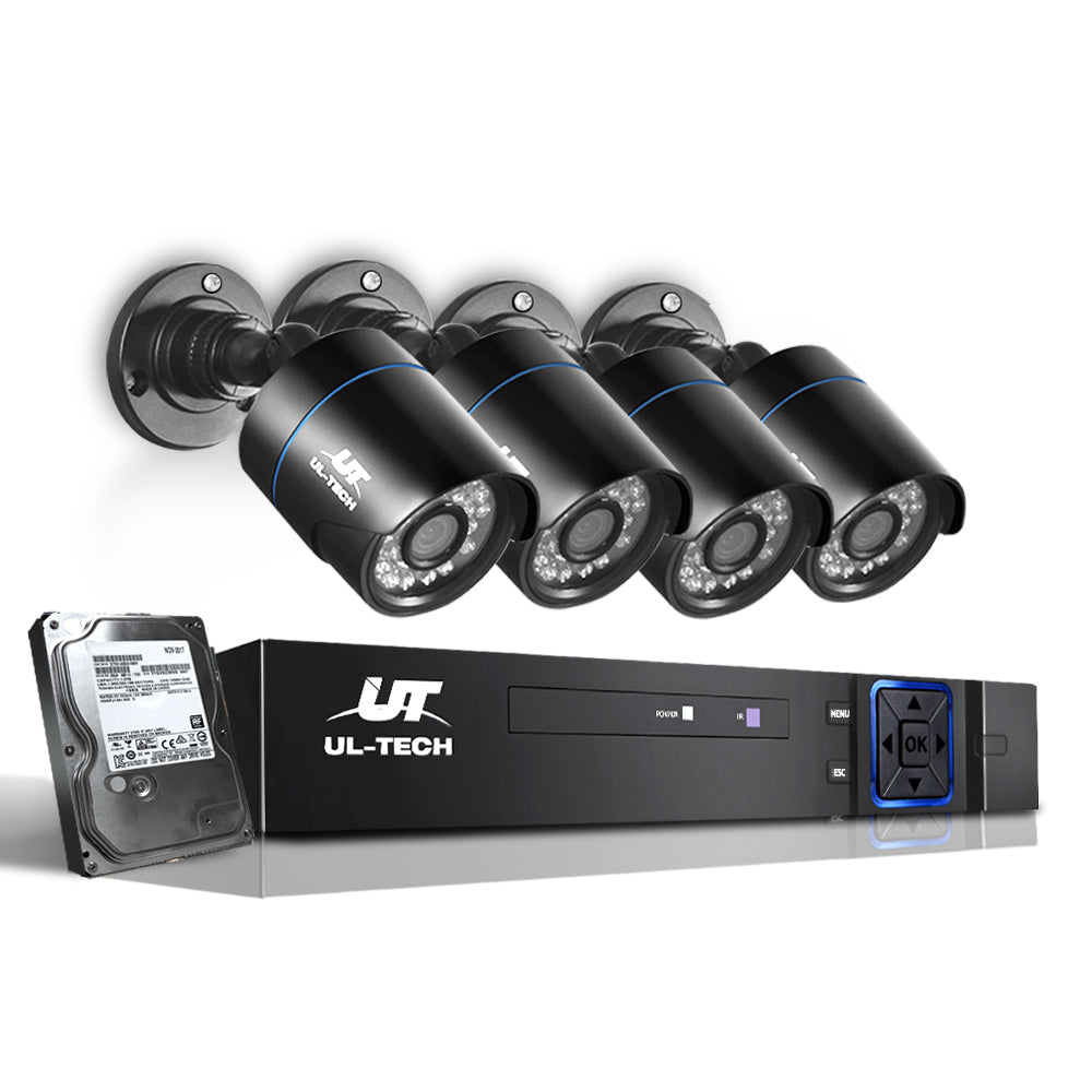 UL-Tech CCTV Security System 2TB 4CH DVR 1080P 4 Camera Sets-CCTV-PEROZ Accessories