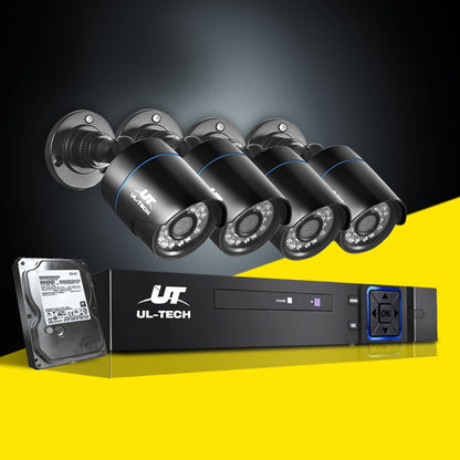 UL-tech CCTV Security System 4CH DVR 4 Cameras 1TB Hard Drive-CCTV-PEROZ Accessories