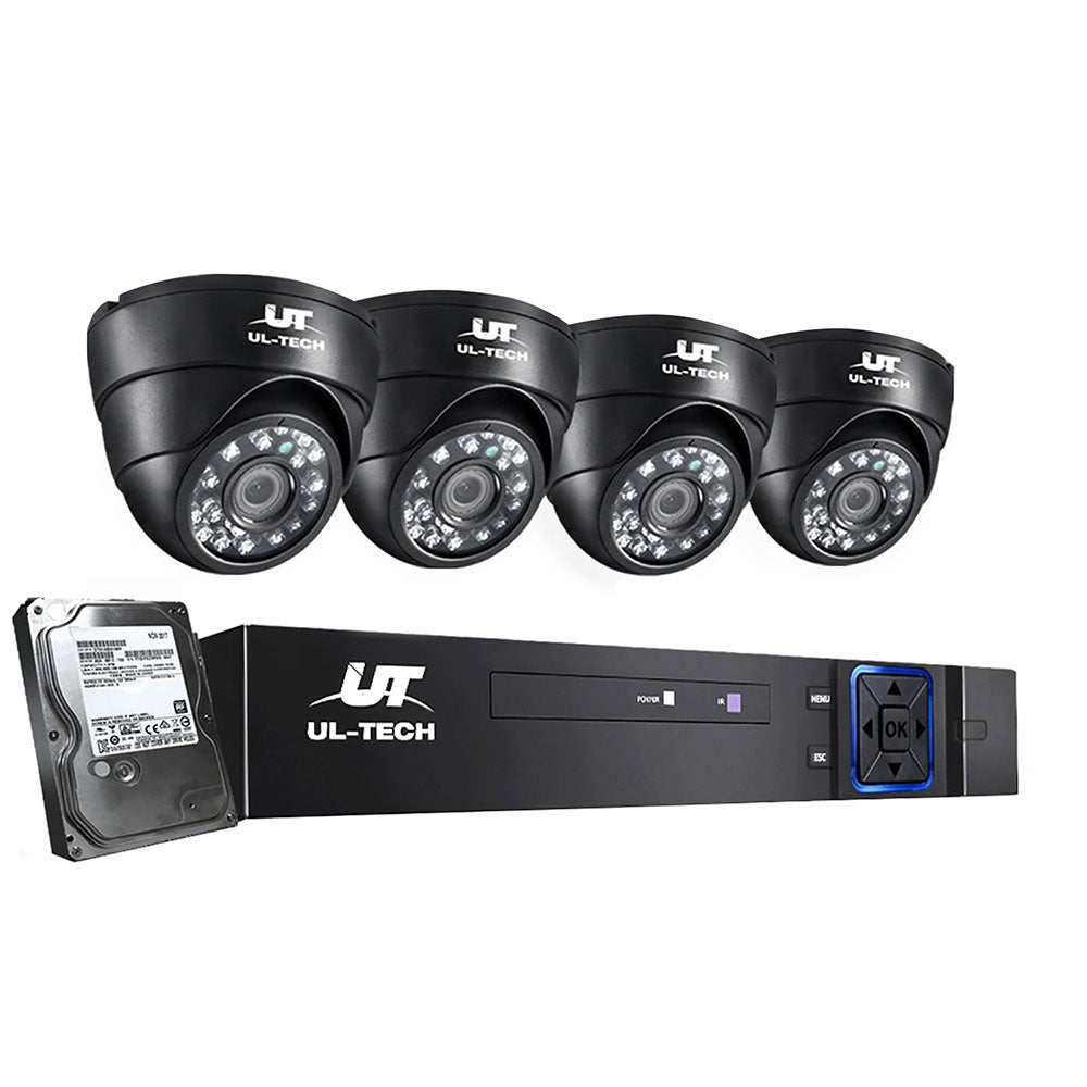 UL-tech CCTV Security Home Camera System DVR 1080P Day Night 2MP IP 4 Dome Cameras 1TB Hard disk-CCTV-PEROZ Accessories