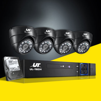 UL-tech CCTV Security Home Camera System DVR 1080P Day Night 2MP IP 4 Dome Cameras 1TB Hard disk-CCTV-PEROZ Accessories