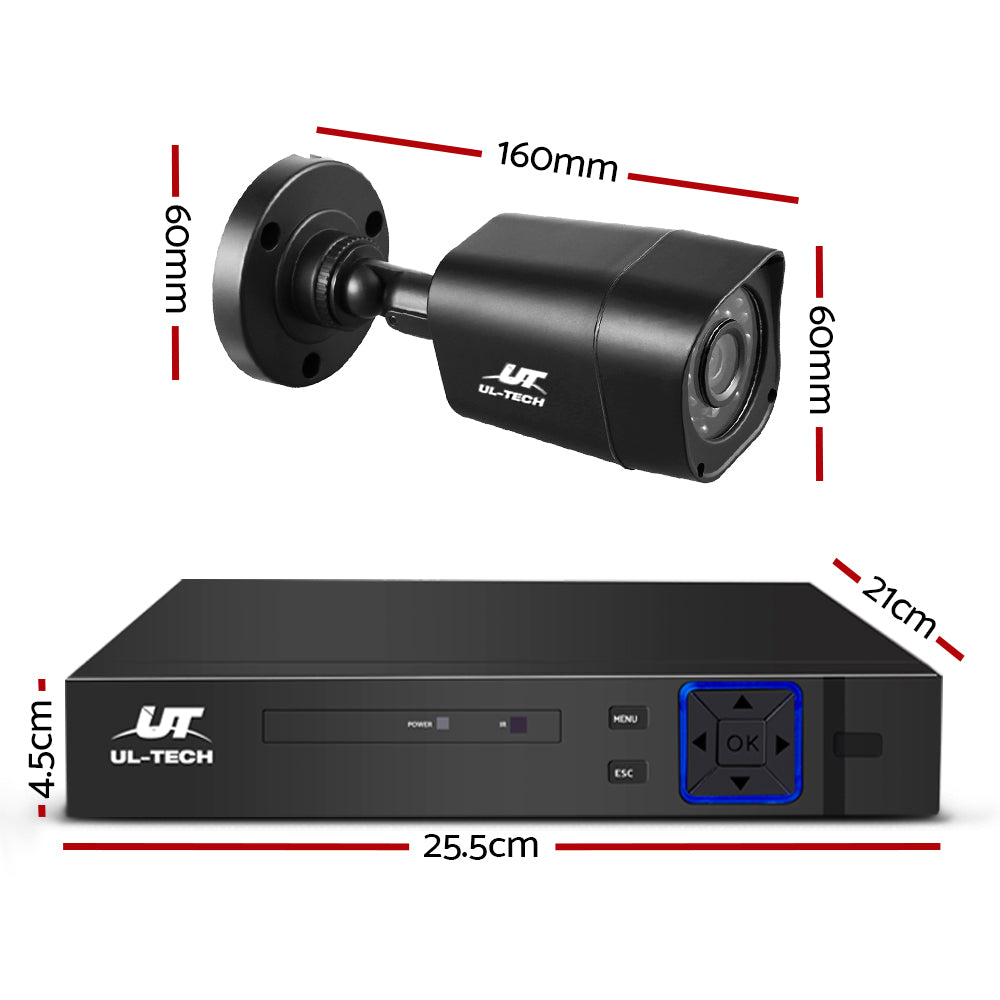 UL-Tech CCTV Security System 2TB 4CH DVR 1080P 4 Camera Sets-CCTV-PEROZ Accessories