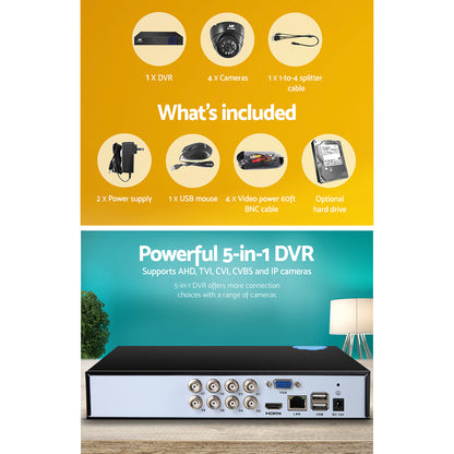 UL-Tech CCTV Security System 2TB 8CH DVR 1080P 4 Camera Sets-CCTV-PEROZ Accessories