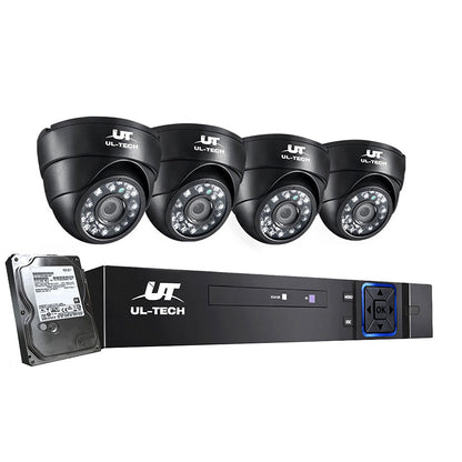 UL-tech CCTV Camera Security System Home 8CH DVR 1080P 4 Dome cameras with 1TB Hard Drive-CCTV-PEROZ Accessories