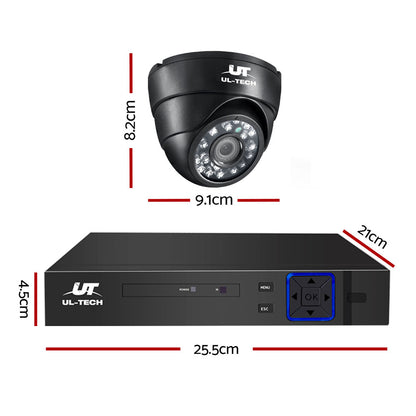 UL-tech CCTV Camera Security System Home 8CH DVR 1080P 4 Dome cameras with 1TB Hard Drive-CCTV-PEROZ Accessories