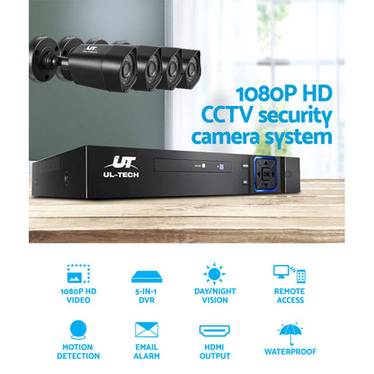 UL-tech CCTV Security System 8CH DVR 4 Cameras 1TB Hard Drive-CCTV-PEROZ Accessories
