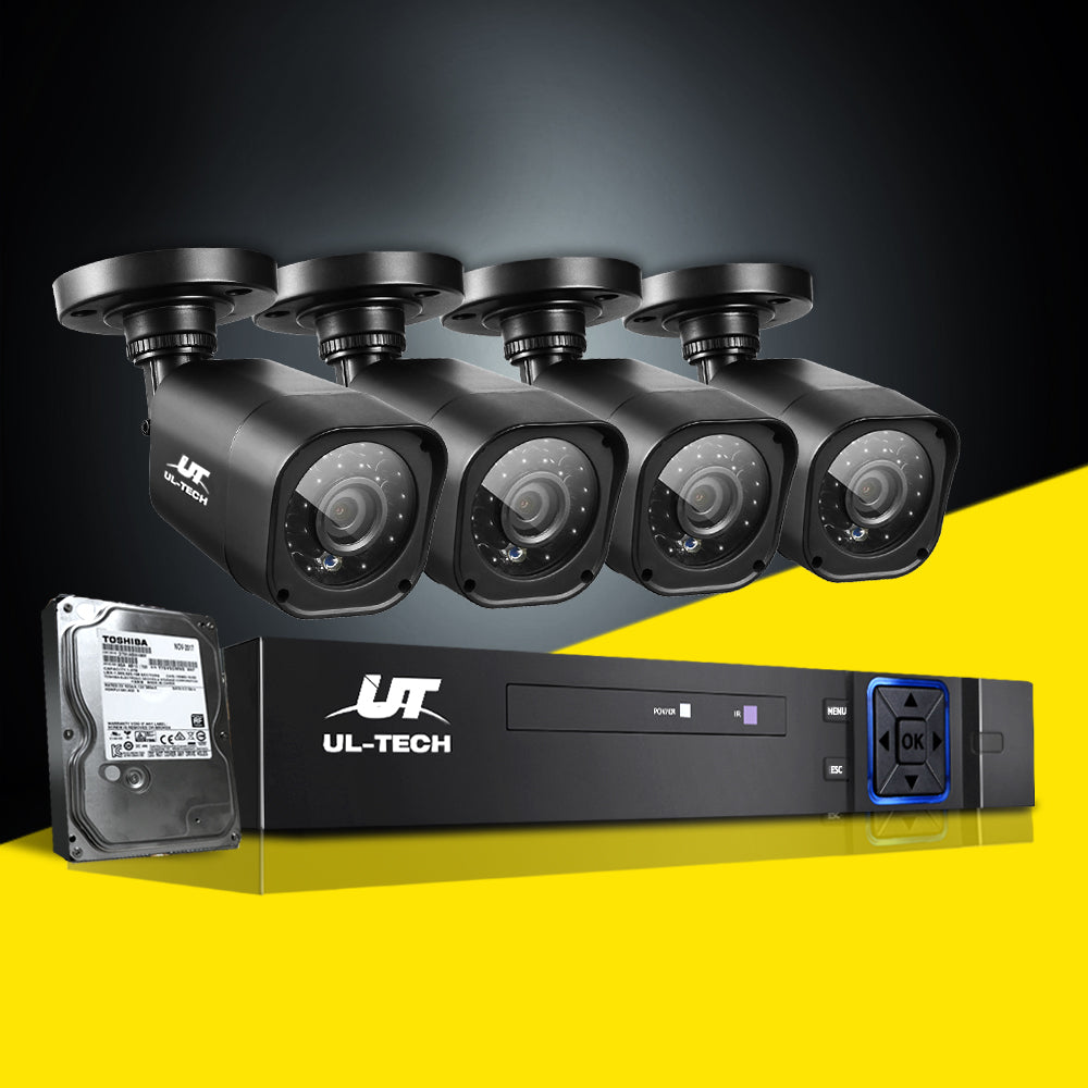 UL-tech CCTV Security System 8CH DVR 4 Cameras 1TB Hard Drive-CCTV-PEROZ Accessories