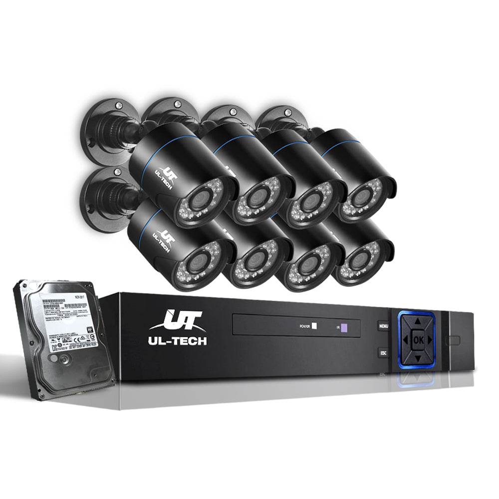 UL-Tech CCTV Security System 2TB 8CH DVR 1080P 8 Camera Sets-CCTV-PEROZ Accessories