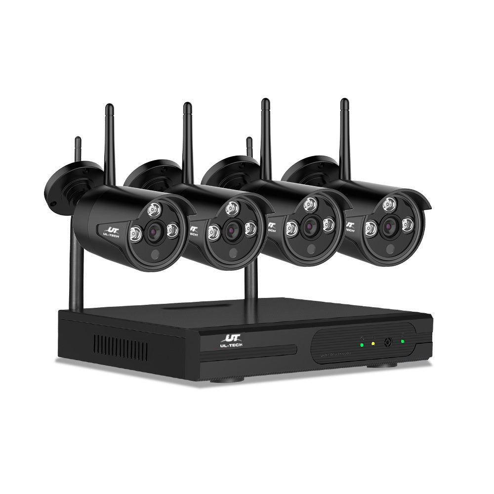 UL-tech Wireless CCTV Security System 8CH NVR 3MP 4 Bullet Cameras-CCTV-PEROZ Accessories