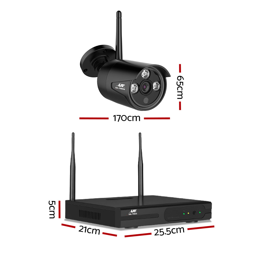 UL-tech Wireless CCTV Security System 8CH NVR 3MP 4 Bullet Cameras 1TB-CCTV-PEROZ Accessories