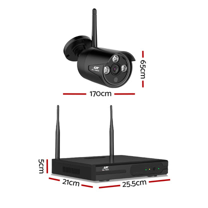 UL-tech Wireless CCTV Security System 8CH NVR 3MP 4 Bullet Cameras 1TB-CCTV-PEROZ Accessories