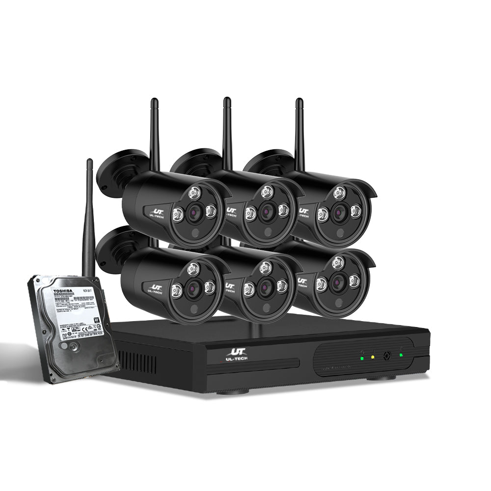 UL-tech Wireless CCTV Security System 8CH NVR 3MP 6 Bullet Cameras 1TB-CCTV-PEROZ Accessories