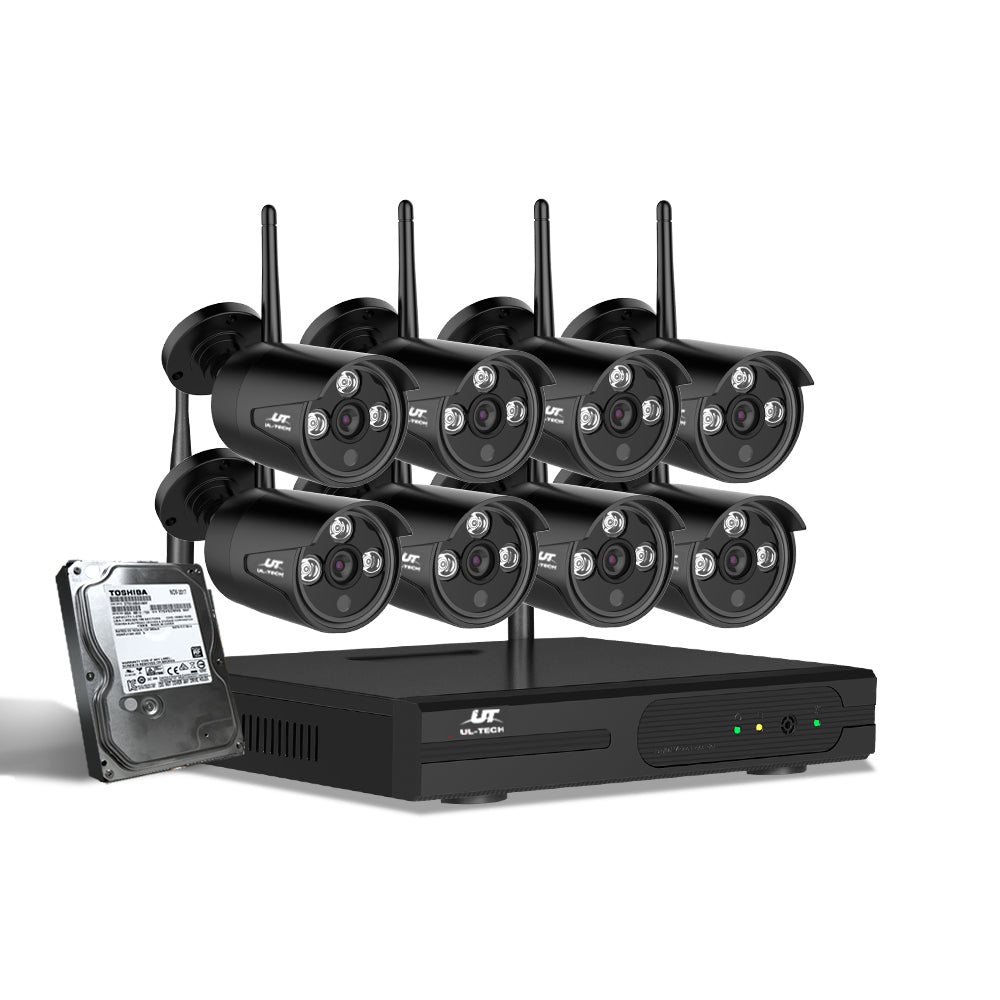 UL-tech Wireless CCTV Security System 8CH NVR 3MP 8 Bullet Cameras 2TB-CCTV-PEROZ Accessories