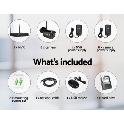 UL-tech Wireless CCTV Security System 8CH NVR 3MP 8 Bullet Cameras 2TB-CCTV-PEROZ Accessories