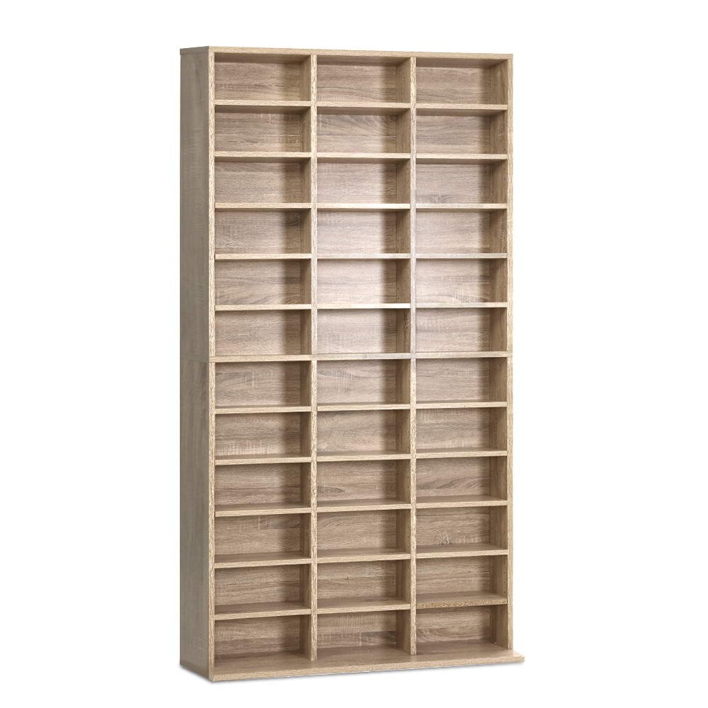 Artiss Bookshelf CD Storage Rack - BERT Oak-Furniture &gt; Office-PEROZ Accessories