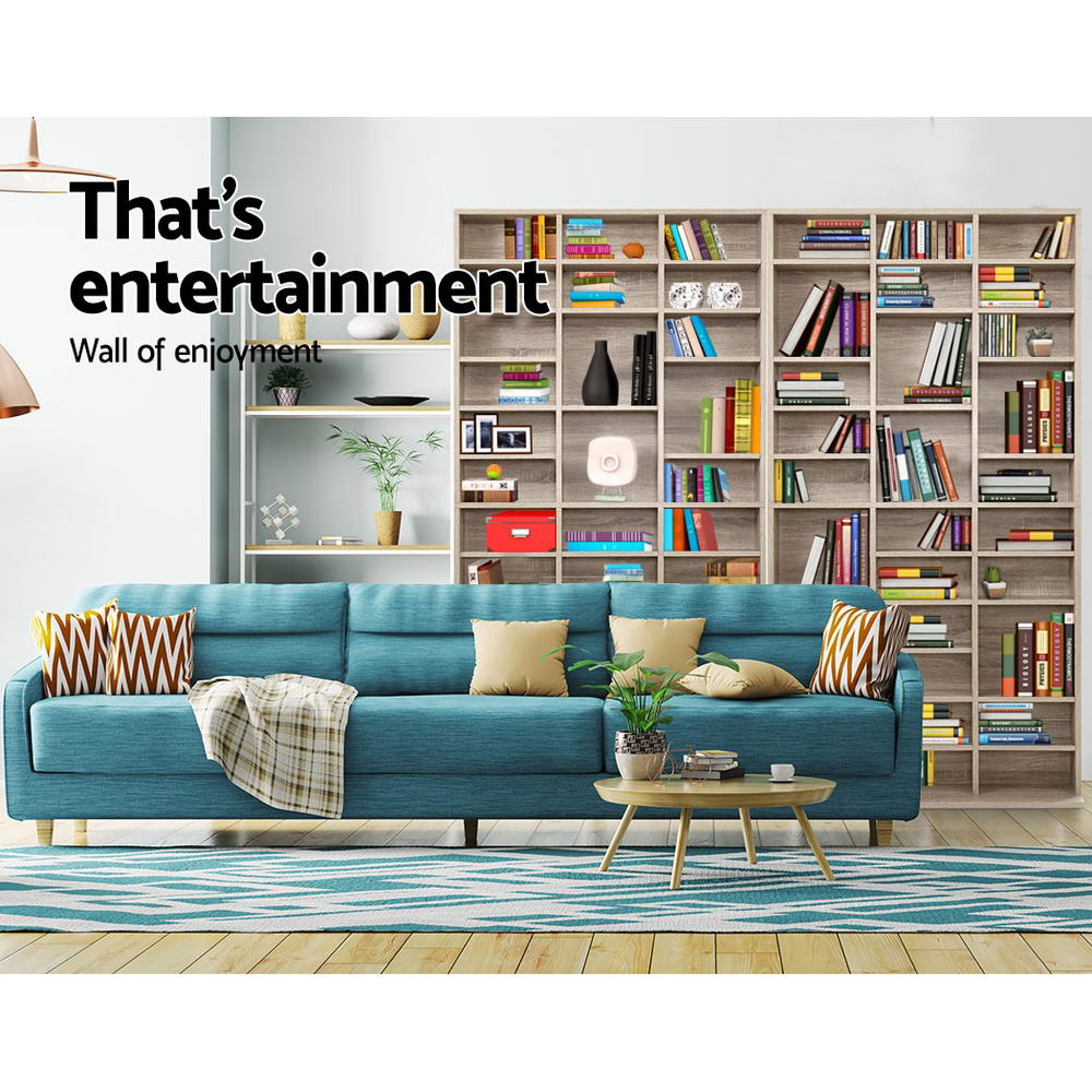 Artiss Bookshelf CD Storage Rack - BERT Oak-Furniture &gt; Office-PEROZ Accessories