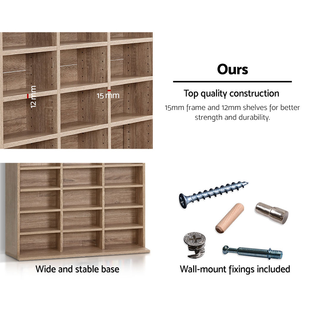 Artiss Bookshelf CD Storage Rack - BERT Oak-Furniture &gt; Office-PEROZ Accessories