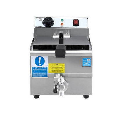Devanti 3000W Electric Deep Fryer 10L Stainless Steel Fryer w/ Basket &amp; Lid-Appliances &gt; Kitchen Appliances &gt; Deep Fryers-PEROZ Accessories