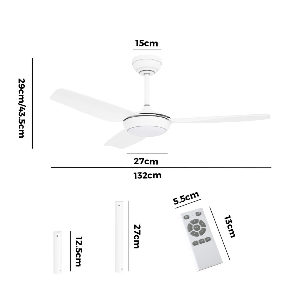 Vevare 52&quot; Ceiling Fan with Light DC Remote Control 5 Speed White-Ceiling Fan-PEROZ Accessories