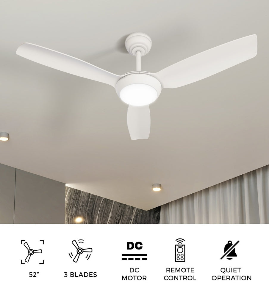 Vevare 52&quot; Ceiling Fan with Light DC Remote Control 5 Speed White-Ceiling Fan-PEROZ Accessories