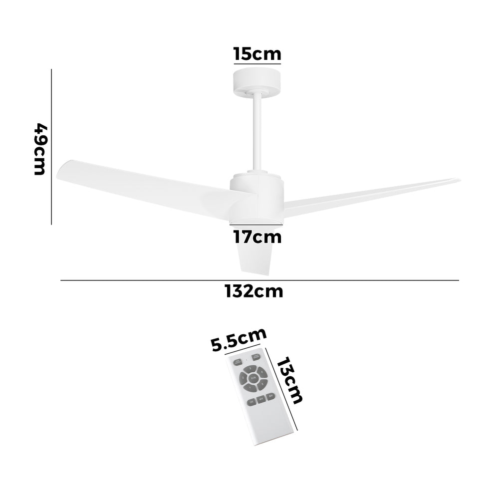 Vevare 52&quot; Ceiling Fan With Light DC Motor Remote Control White-Ceiling Fan-PEROZ Accessories