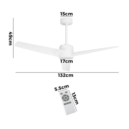 Vevare 52&quot; Ceiling Fan With Light DC Motor Remote Control White-Ceiling Fan-PEROZ Accessories