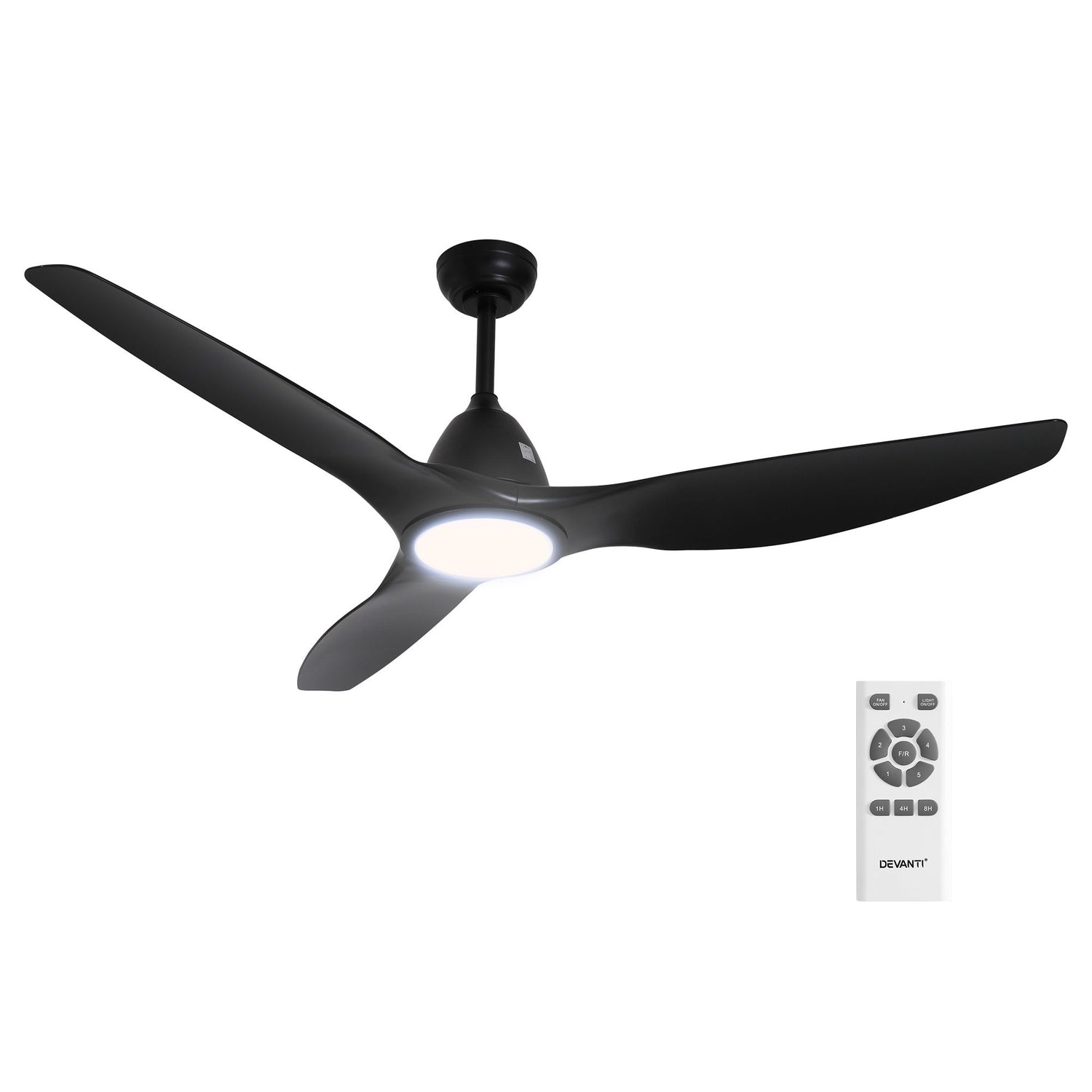 Devanti 64 Inch Ceiling Fan DC Motor w/Light w/Remote - Black-Appliances > Fans > Ceiling Fans-PEROZ Accessories