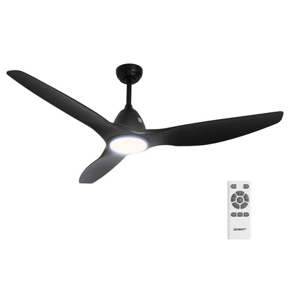 Devanti 64 Inch Ceiling Fan DC Motor w/Light w/Remote - Black-Appliances > Fans > Ceiling Fans-PEROZ Accessories