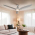 Devanti 64 Inch Ceiling Fan DC Motor w/Light w/Remote - Silver-Appliances > Fans > Ceiling Fans-PEROZ Accessories