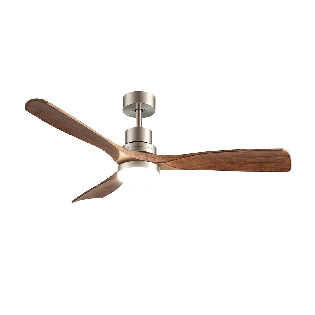 Devanti 52" Ceiling Fan with Light Remote Control DC Motor Smart App Timber Blades Brown-Appliances > Fans > Ceiling Fans-PEROZ Accessories