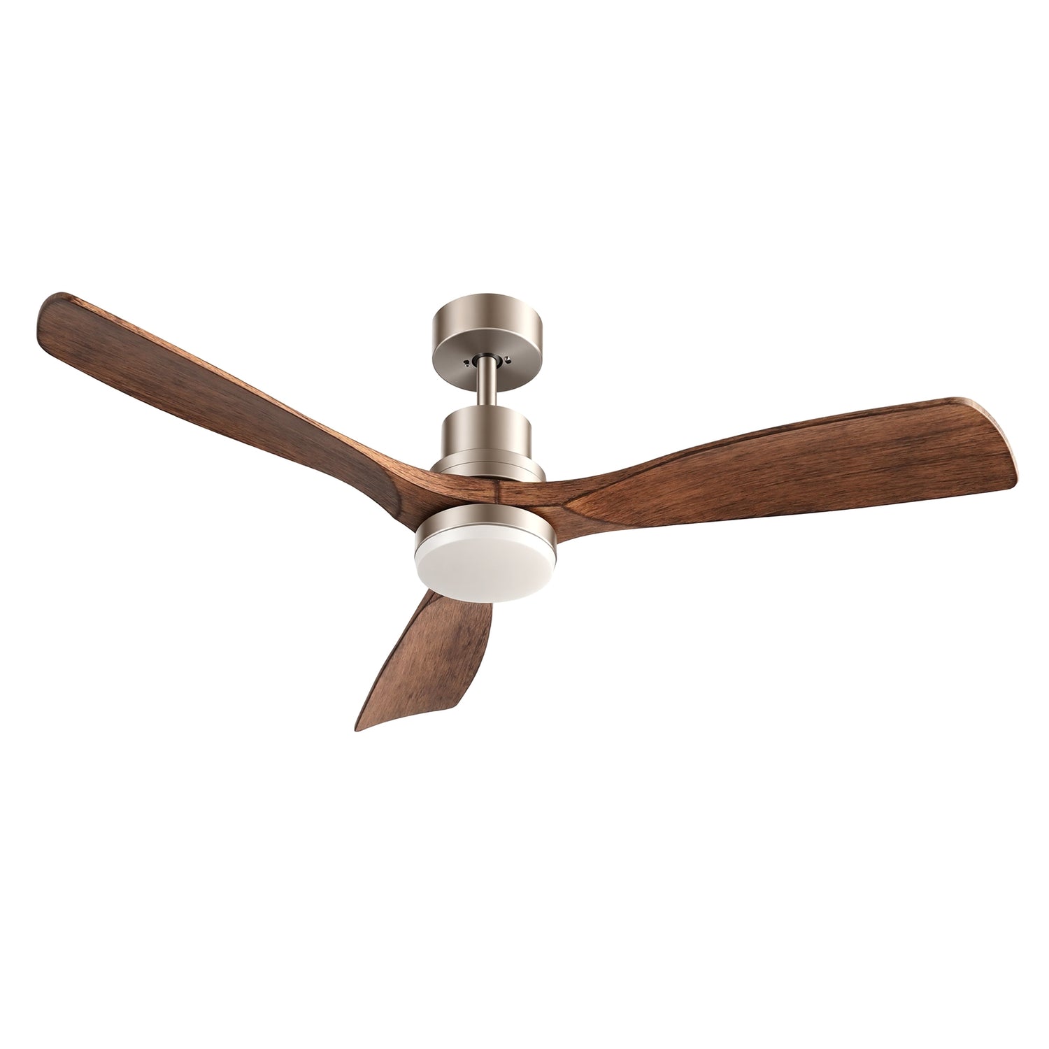 Devanti 52" Ceiling Fan with Light Remote Control DC Motor Smart App Timber Blades Brown-Appliances > Fans > Ceiling Fans-PEROZ Accessories