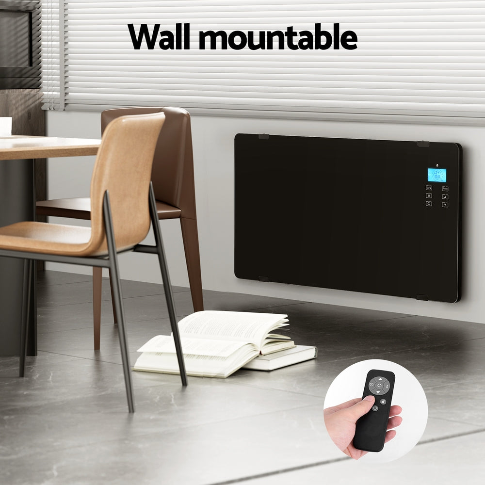 Devanti Electric Convection Heater Black 2000W-Appliances &gt; Heaters-PEROZ Accessories