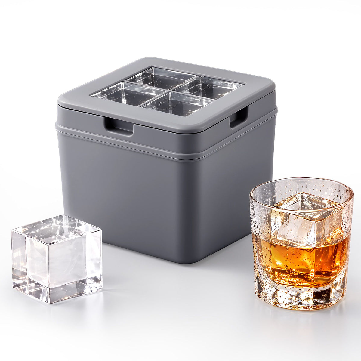 Artiss 5cm Clear Ice Mold Whiskey Large Square Ice Cube Tray-Home &amp; Garden > Kitchenware > Kitchen Utensils-PEROZ Accessories