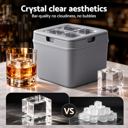 Artiss 5cm Clear Ice Mold Whiskey Large Square Ice Cube Tray-Home &amp; Garden > Kitchenware > Kitchen Utensils-PEROZ Accessories